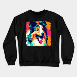 Shetland Sheepdog Pop Art - Dog Lover Gifts Crewneck Sweatshirt